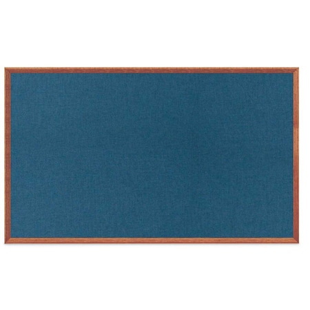 United Visual Products Decor Wood Combo Board, 72"x48", Walnut/White Porcelain & Cobalt UV705DEFAB-WALNUT-WHTPORC-COBACC